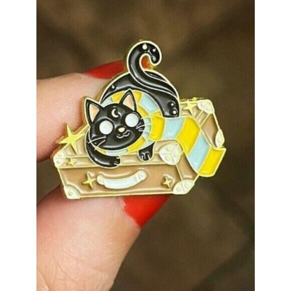 3/20 Witchy Cat Book Scarf Enamel Pin